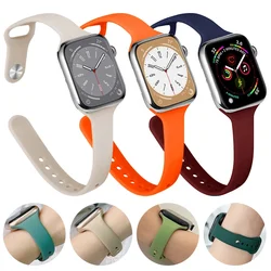 Slim Silicone strap for Apple watch ultra 44mm band 41mm 45mm correa 38mm 40mm 49mm Sports bracelet iWatch serie 8 7 6 5 se 4 3