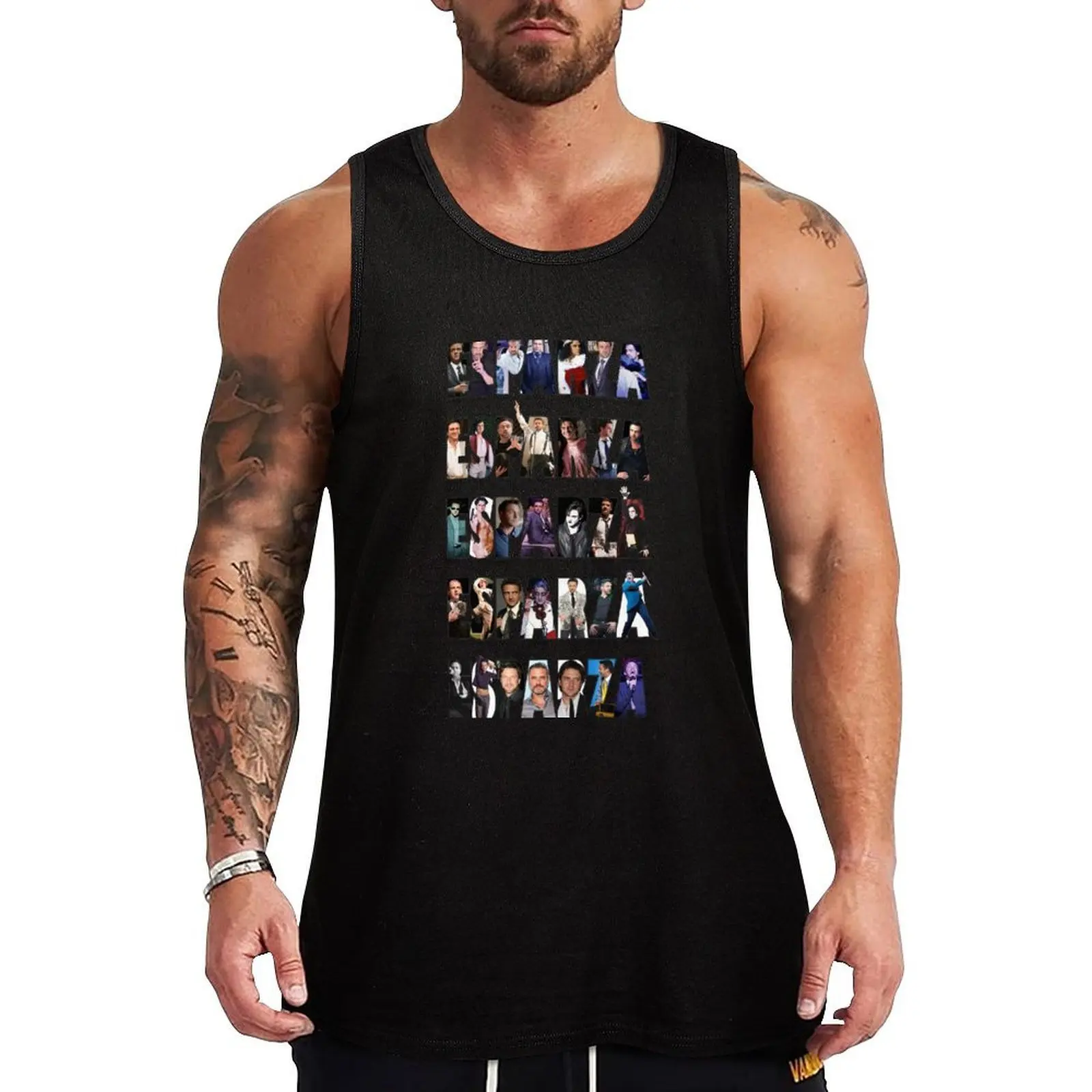 Camiseta sin mangas transparente de 5 filas con diseño de personaje de Raul Esparza, para uso diario, cómoda y ligera