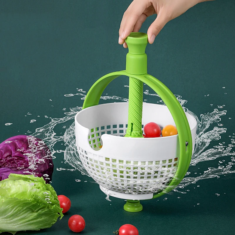 Fruit And Vegetable Dehydrator Household Hand Press Vegetable And Fruit Salad Rotating Cleaning And Dehydration Device