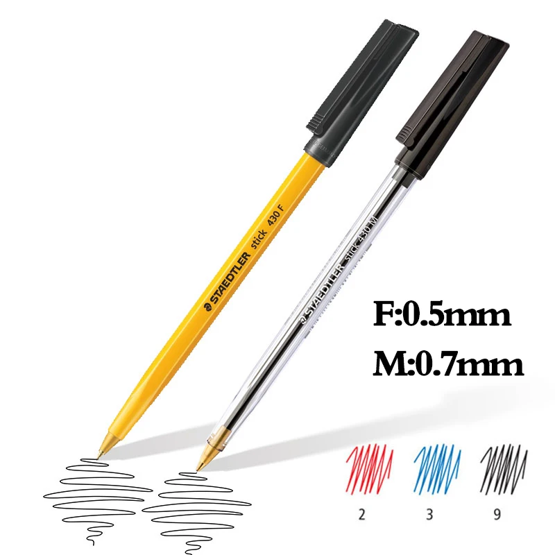 1Pcs STAEDTLER Ballpoint Pen 430F/M Large Capacity 0.5/0.7mm Oil-based Students Hand Drawing Writing School Supplies Stationery