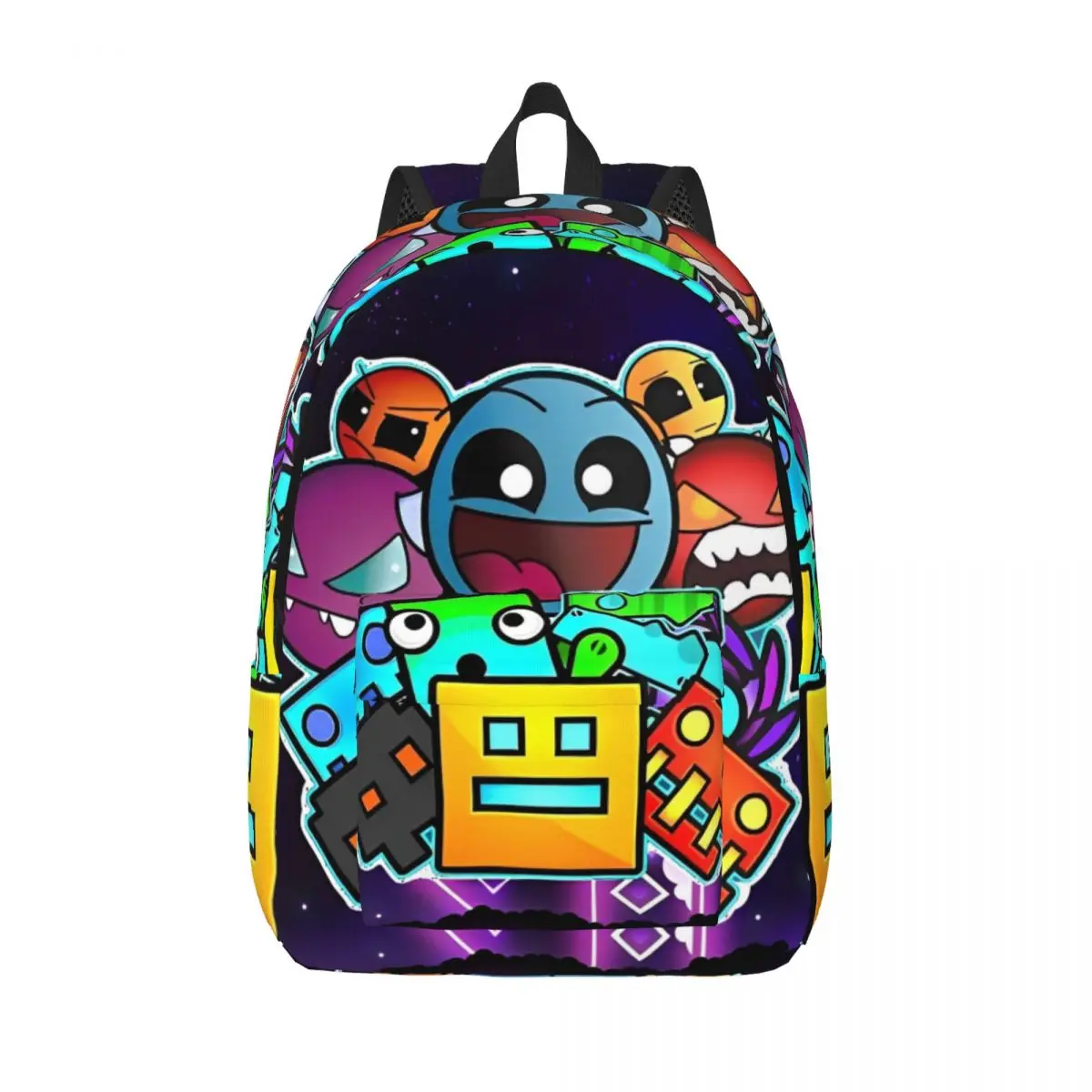 Geometry Cube Gaming Dash for Teens Student School Bookbag Daypack Middle High College Gift