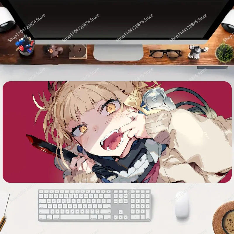 Anime menina h himiko toga mousepad gaming mouse pad gamer acessórios para computador deskmat teclado protetor de mesa mause almofadas