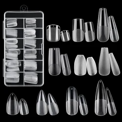 120pcs Matte Press on unghie finte Short Full Cover Nail Tips capsule Art Charms accessori unghie finte trasparenti Set Press On