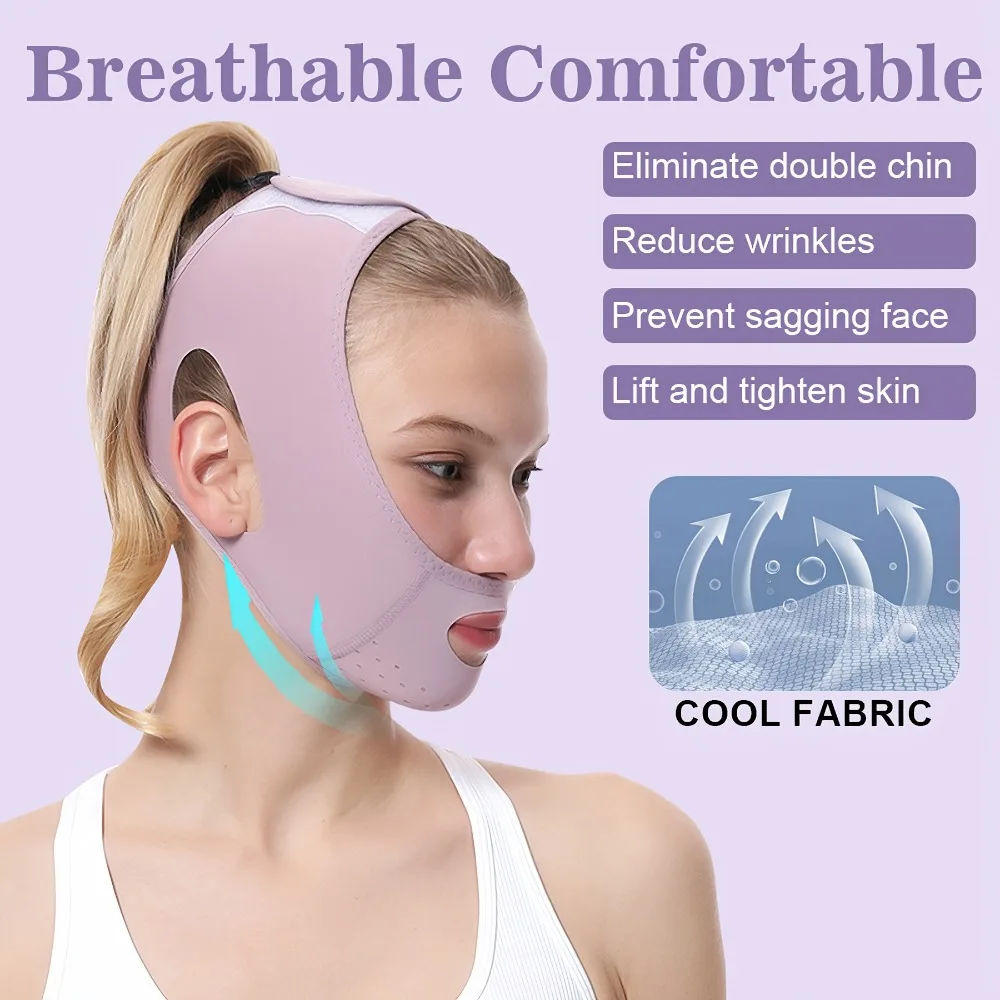 สายรัดยกกระชับใบหน้าสำหรับผู้หญิง ลดเหนียง กระชับใบหน้า สายรัดปรับรูปหน้าวีไลน์ ลดริ้วรอย สายรัดนวดหน้า อุปกรณ์ดูแลผิว