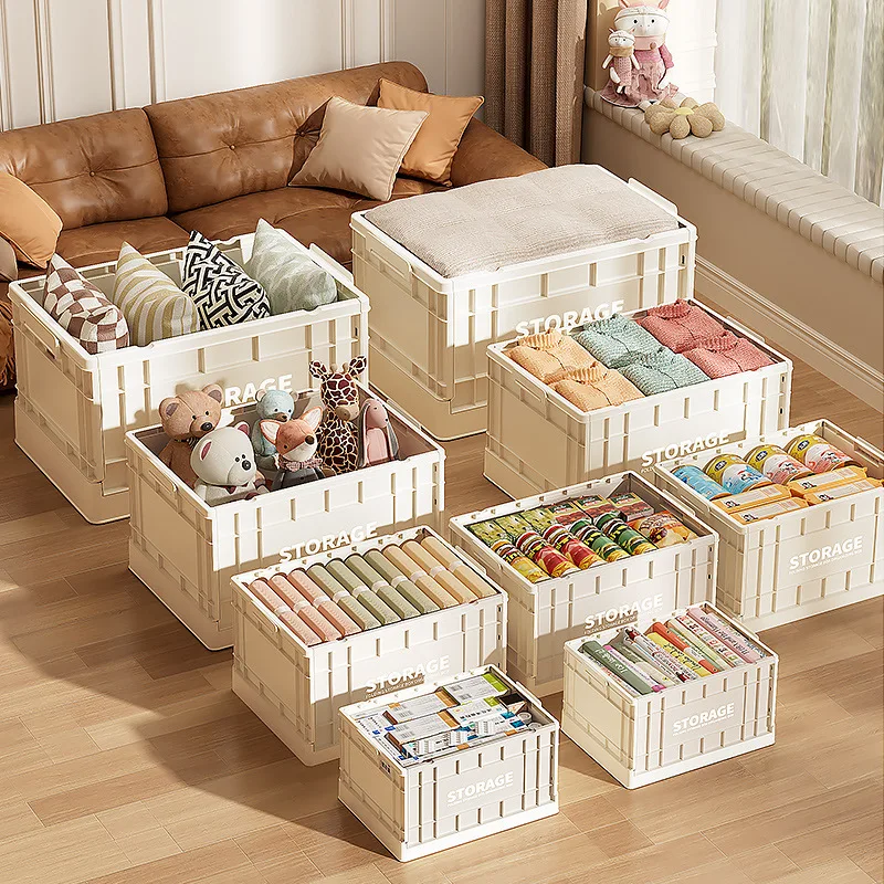 

Ящик для хранения, большая вместительная негабаритная коробка для сортировки одежды для спальни, книг, игрушек, всякая всячина, складной ящик для хранения