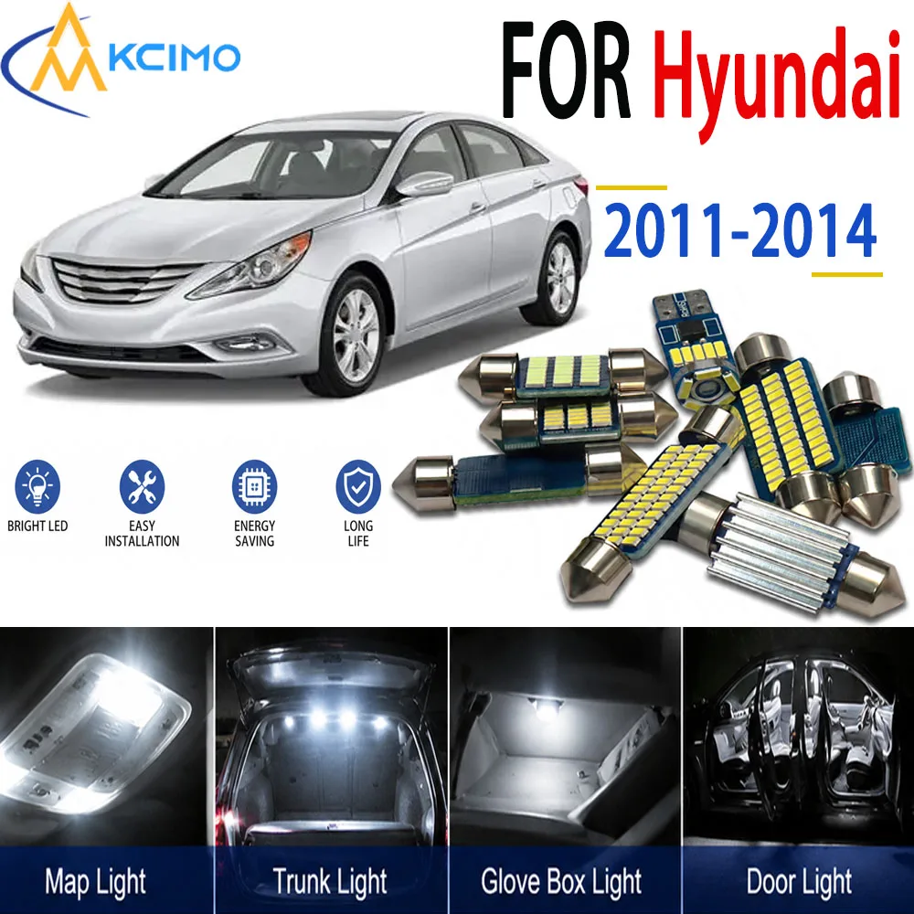 LED Interior Light Bulbs for Hyundai Sonata MK6  2011-2014 Canbus Error Free Plug And Play Auto Indoor Lighting Accessories