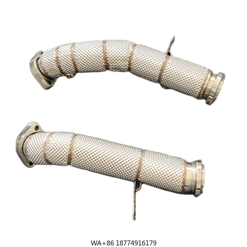 

Даунпайп с высоким расходом и каталитиком для C43 W205 3.0t 2017-спортивные выхлопные трубы Cat из нержавеющей стали 304, водосточные трубы