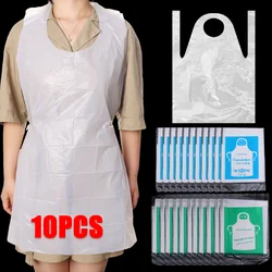 10PCS Disposable Aprons Plastic Housework Apron Waterproof Gowns Individually Packing Cooking Serving Painting Picnic Supplies