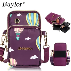 Buylor Mobile Phone Bag for Women Running Wrist Bag Multi-Layer Shoulder Crossbody Bag Design Luxury Wallet With Headphone Pouch