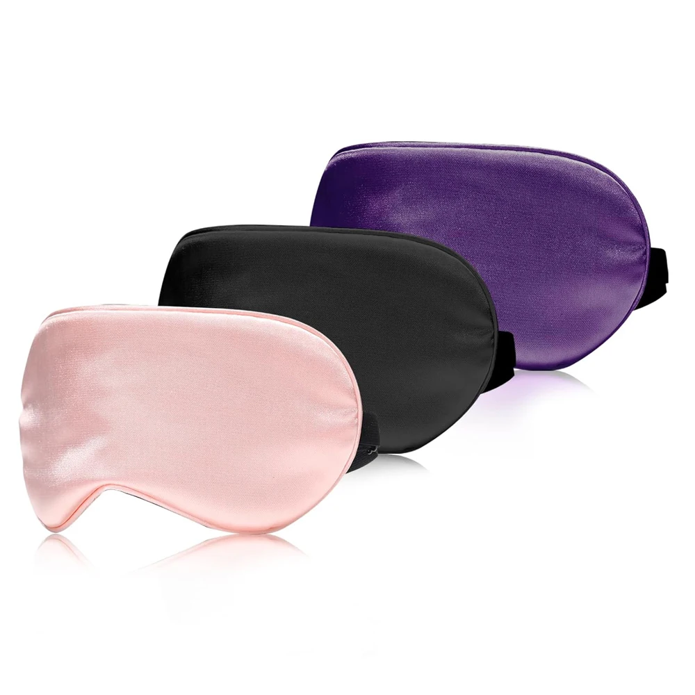 Silk Sleep Mask for Sleeping Adjustable Strap Satin Blackout Men Women Comfortable Blindfold Night Mask