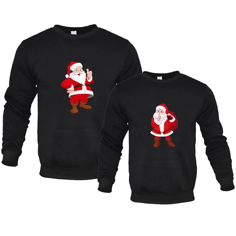 Wesołych Świąt Funny Cartoon Hoodie Mother Santa Claus Winter Sweater Kawaii Holiday Family Shirts Gift Autumn Family Clothes