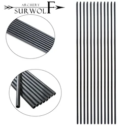 6/12pcs 30inch Archery Mixed Carbon Arrows Spine 500 ID6.2mm Straightness +/-0.006 for Compound/Recurve Bow Hunting Shooting