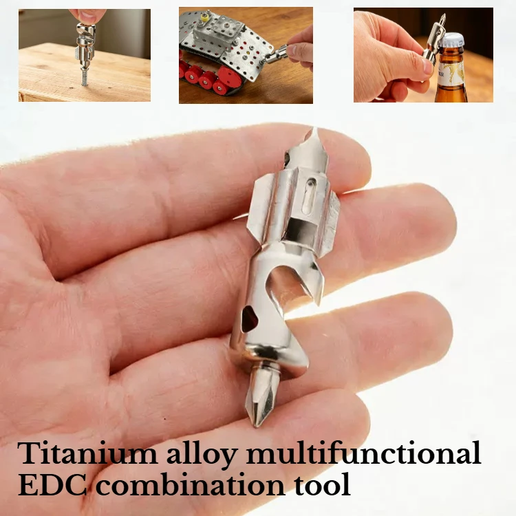 Titanium Alloy EDC Combination Tool Multifunctional Screwdriver Mini Pry Bar Bottle Opener Screwdriver
