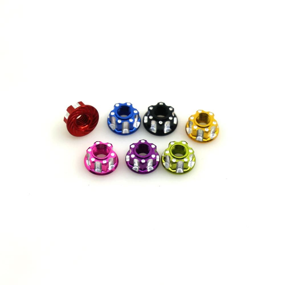YEAHRUN 4Pcs Aluminum M4 Carving Hexagonal Nuts Hex Screws for Sakura D3 D4 HSP 1/10 RC Car Upgrade Parts