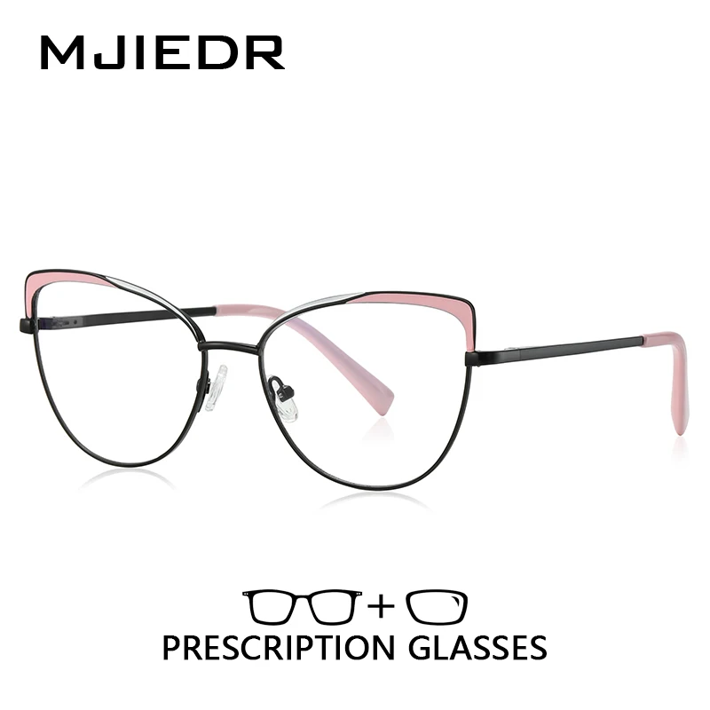 

MJIEDR Fashion Women Cat Eyes Photochromic Prescription Glasses Butterfly Frame Customized Anti-blue Ray Progressive Eyewear