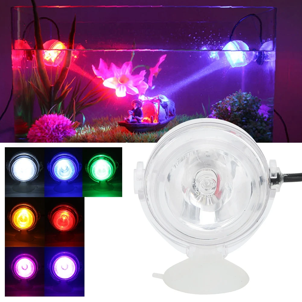 

LED Fish Tank Diving Spotlight Aquarium Amphibious Lighting Rainbow/White/Blue/Red/Yellow/Green Color Fish Tank Underwater Light