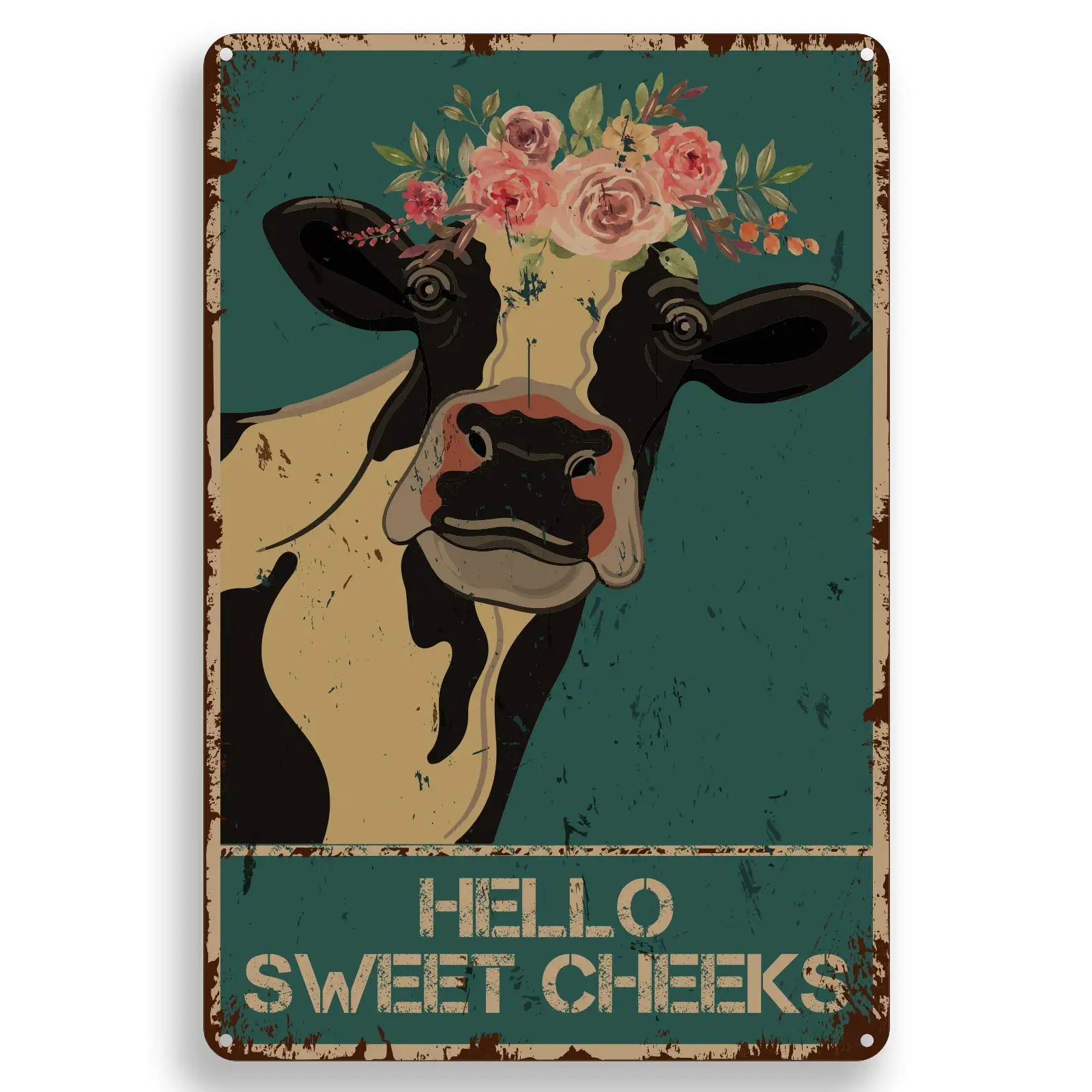 SLALL Hello Sweet Cheeks Retro Street Sign Household Metal Tin Sign Bar Cafe Car Motorcycle Garage Decoration Supplies