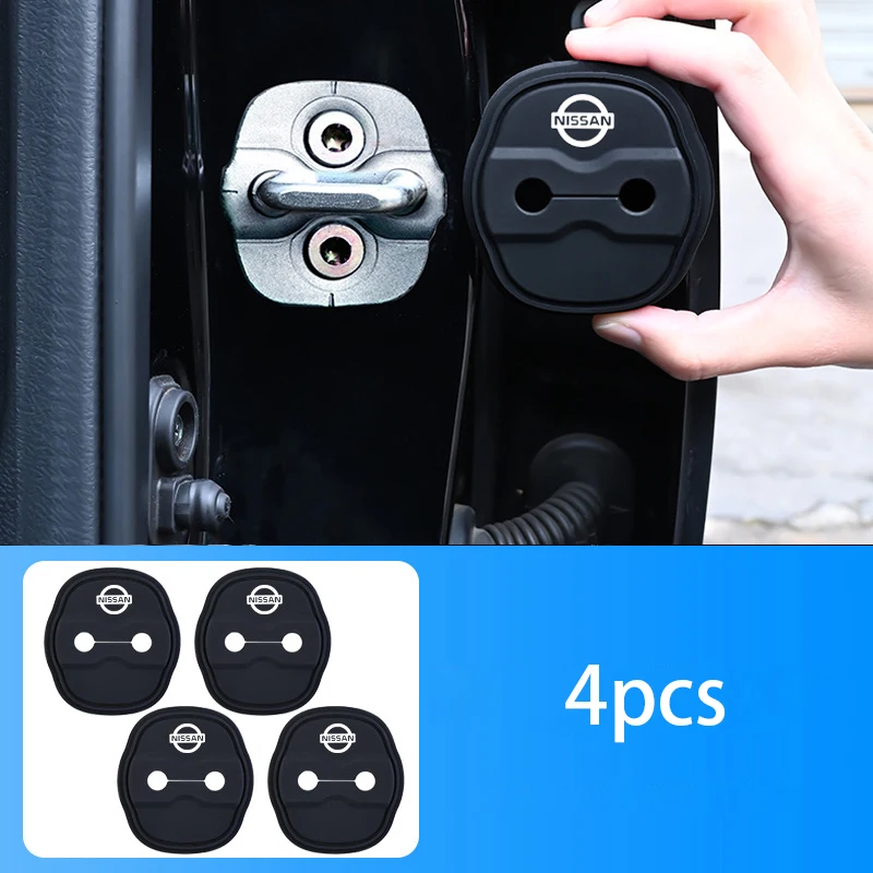 Car Door Lock Buckle Protector Cover Emblem Sticker  Accessory For Nissan GTR NISMO Qashqai Patrol X-trail Tiida Navara Sylphy