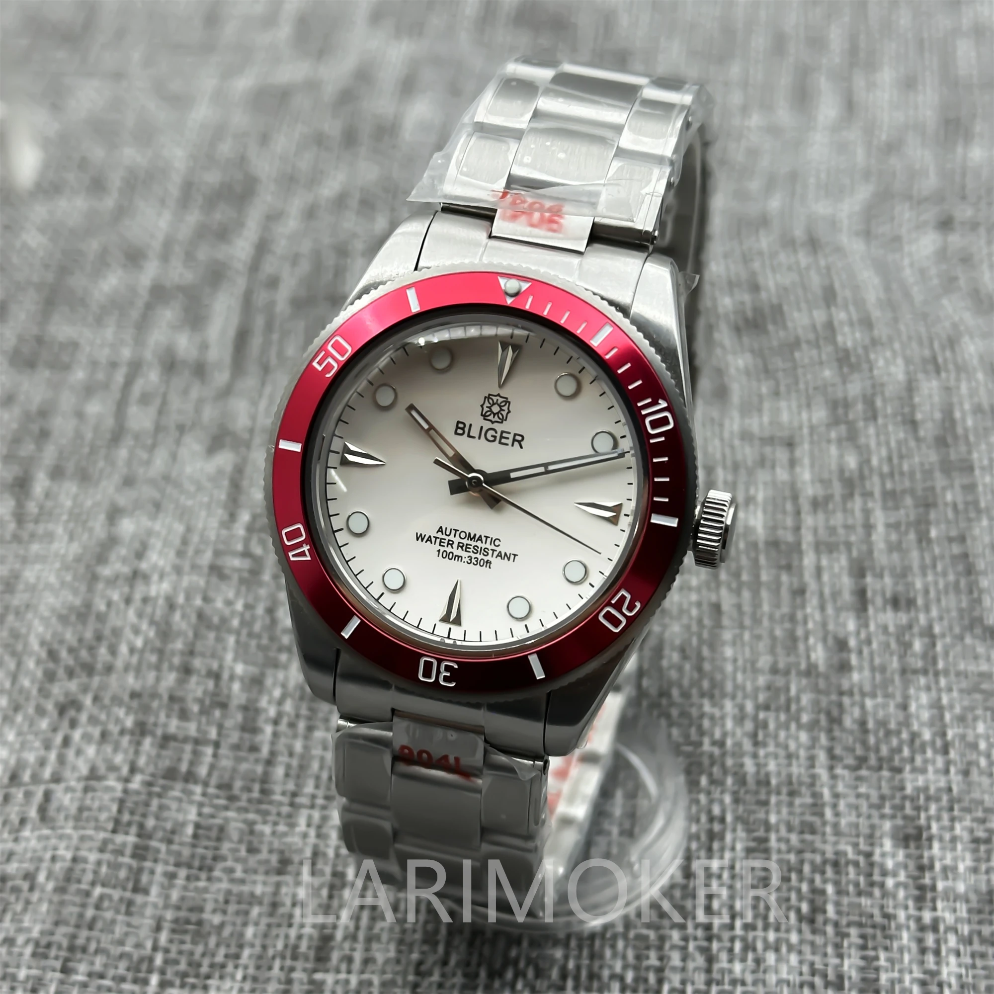 BLIGER-Reloj de pulsera de plata para hombre, pulsera de movimiento automático, resistente al agua, 10ATM, NH35, PT5000, 39mm