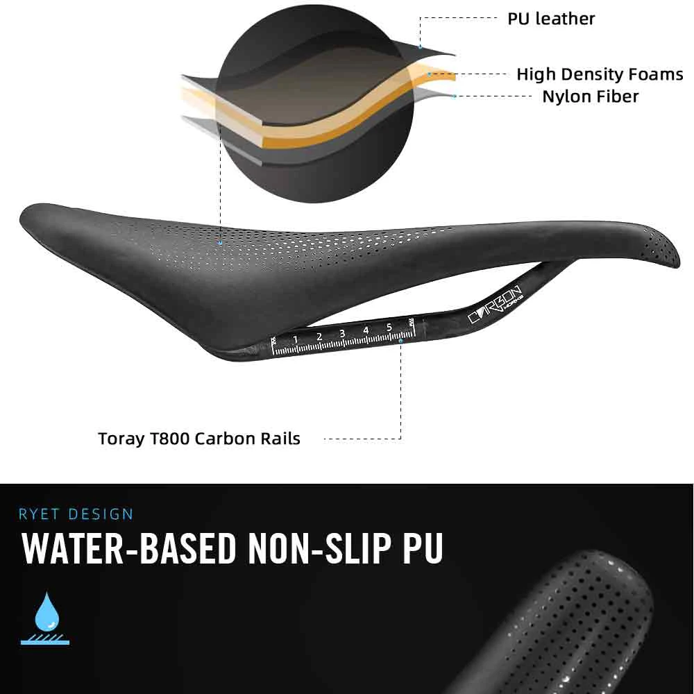 RYET 3D Gedruckt Carbon Fahrrad Sattel 140mm 143mm Superlight Road MTB Rennrad Sitz Sättel Kissen Radfahren sitzen Teile – Detail 19