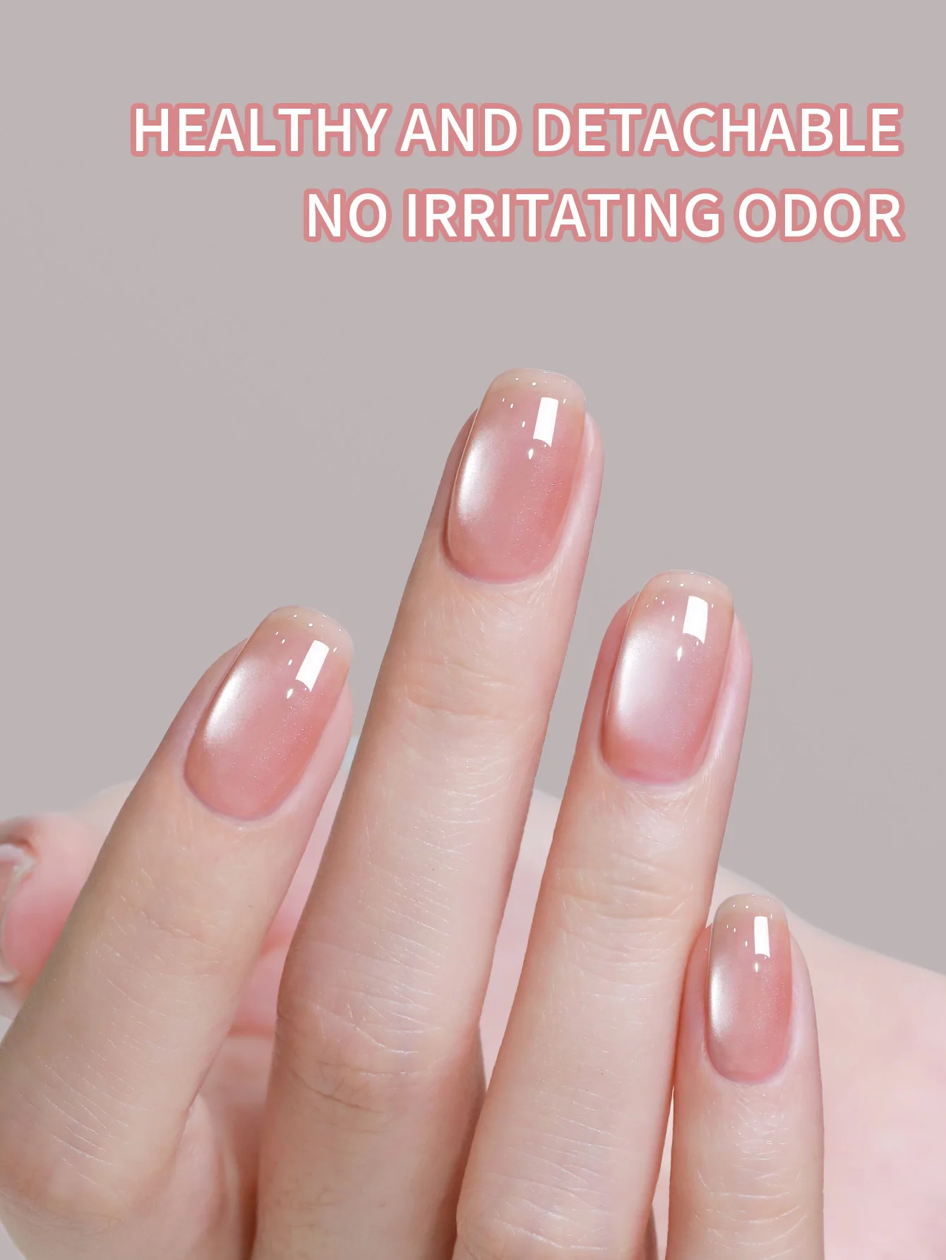 10ML Glassy Pink Clear Cat Eye Gel Nail Polish 1Pc Silk Glitter Cat Eye Gel Polish Soak off Holographic Magnetic Nail Polish