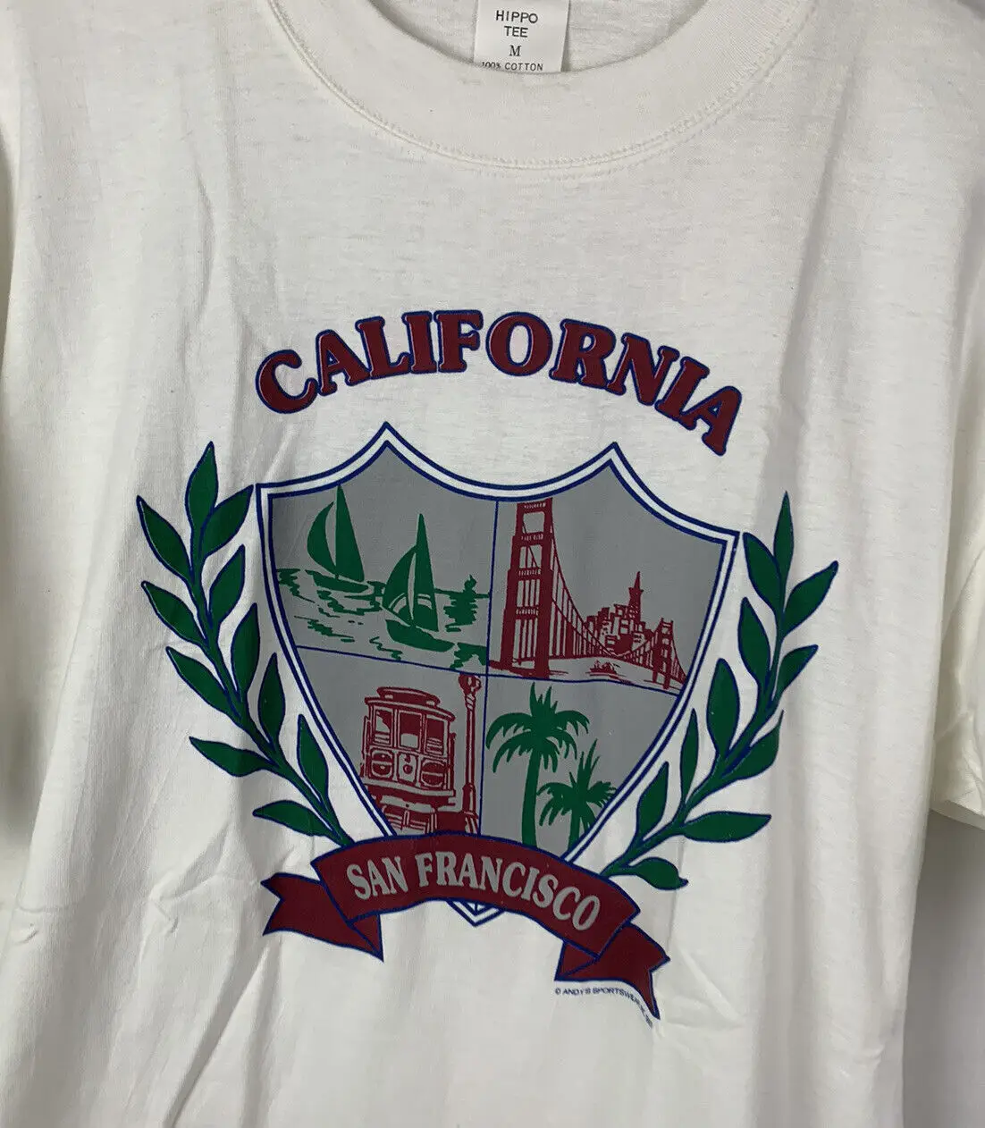 Vintage California T Shirt San Francisco 1993 Tourist USA Promo Tee Medium 90s