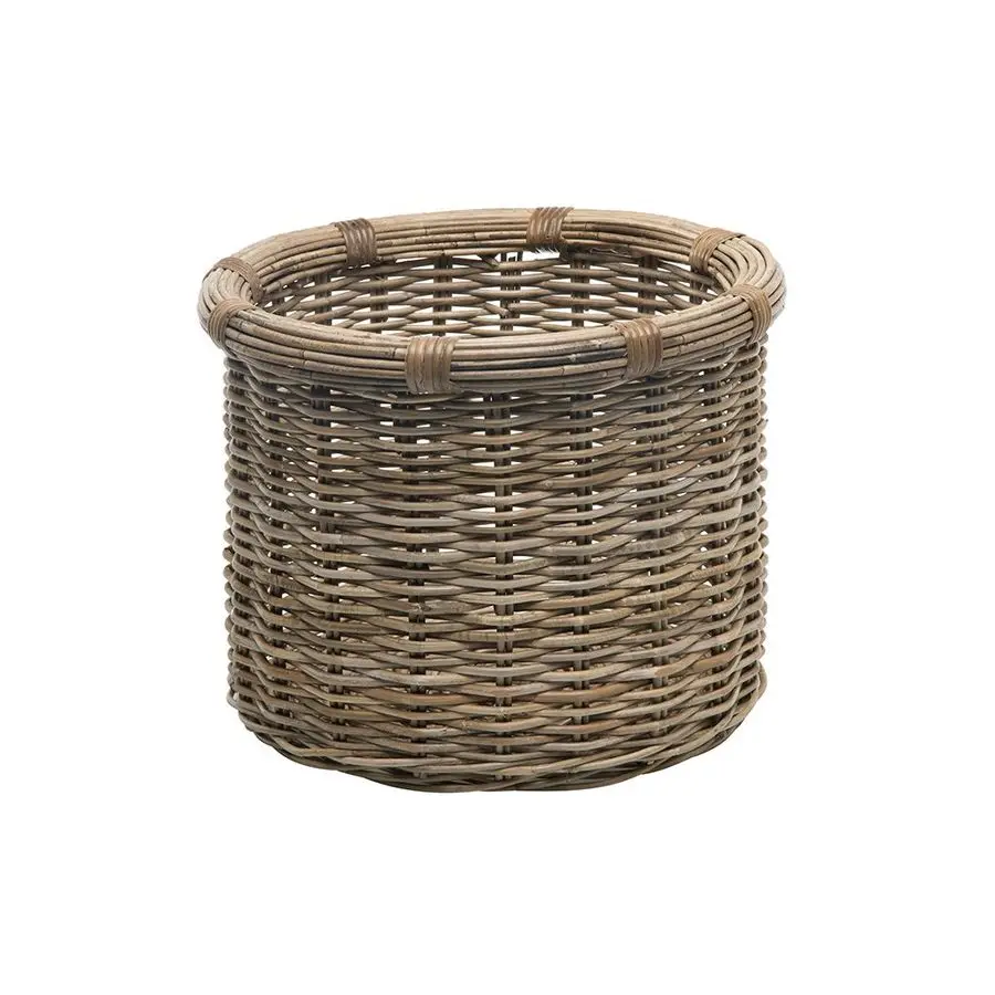 

Корзина для хранения из ротанга Kobo Round Log, серо-коричневая
