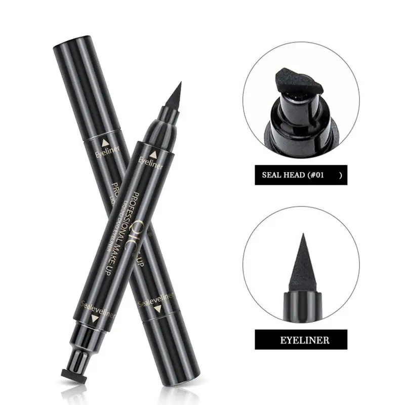 Eyeliner  Seal Stamp Black Liquid Eyeliner Pen Waterproof Fast Dry Double-ended Eye Liner Pencil Make-up For Women Cosmetics