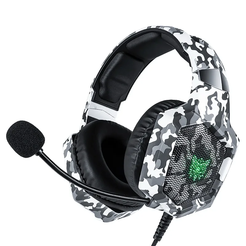 ONIKUMA K8 Bedrade Gaming Headset RGB Over-Ear Hoofdtelefoon Flexibele Microfoon Surround Sound 3.5mm Stereo Audio PC Gamer Headset