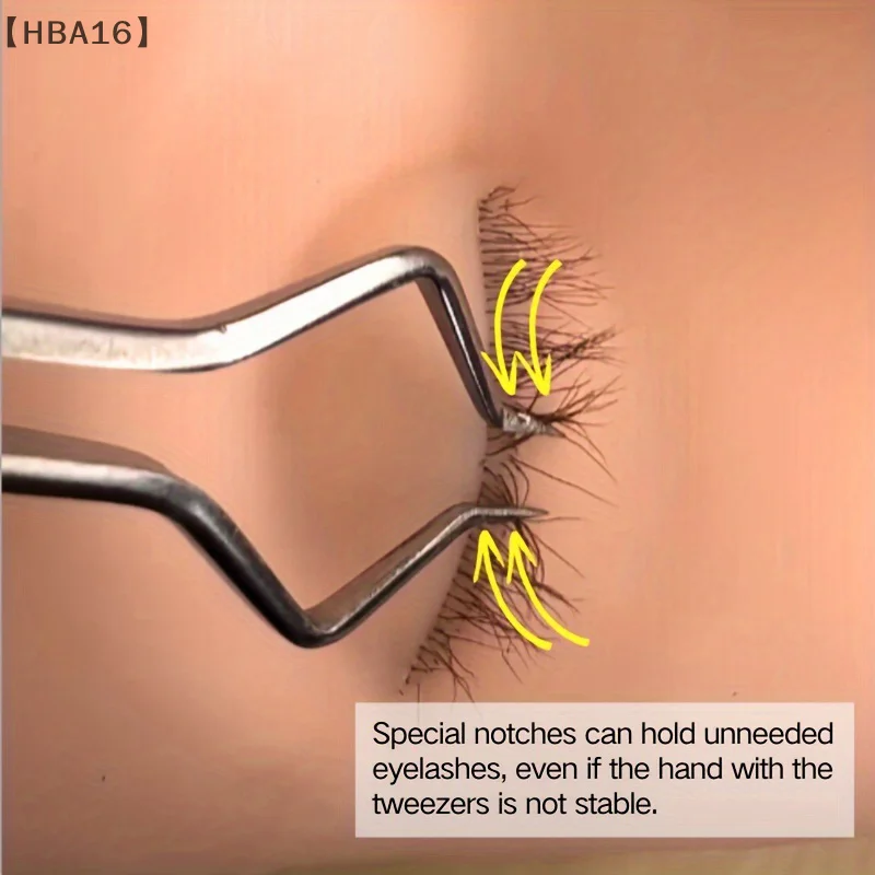 〔HBA16〕Precyzyjne pęsety do przedłużania rzęs z izolacją, strategiczny kąt otwierania, separator do przedłużania rzęs, narzędzia do makijażu
