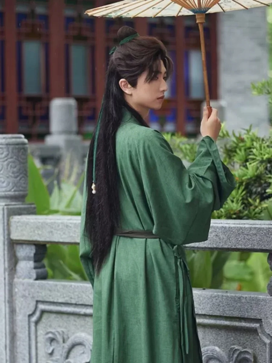 ensemble-complet-nouvelle-robe-longue-homme-style-chinois-hanfu-jupe-droite-col-chemise-voyage-Ete-jeunesse-tourisme-costume-arts-martiaux