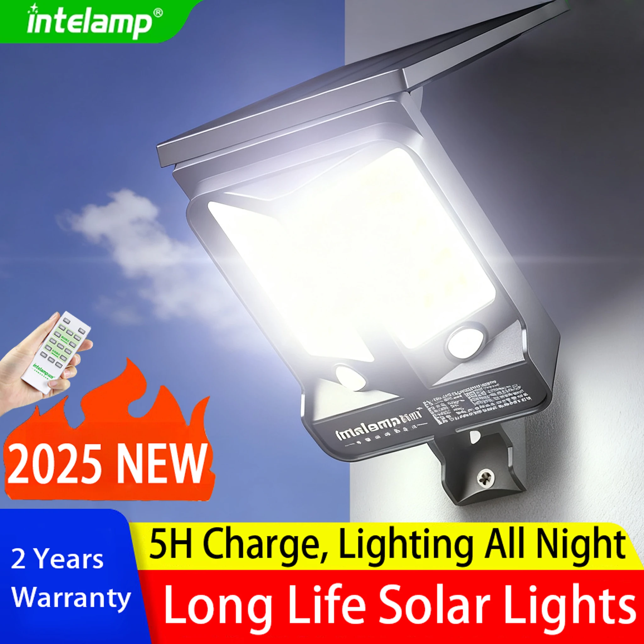 

2026 Новая супер яркая 99 светодиодная солнечная лампа для уличного сада, солнечная светодиодная лампа, водонепроницаемый прожектор с питанием от солнечного света и датчиком движения