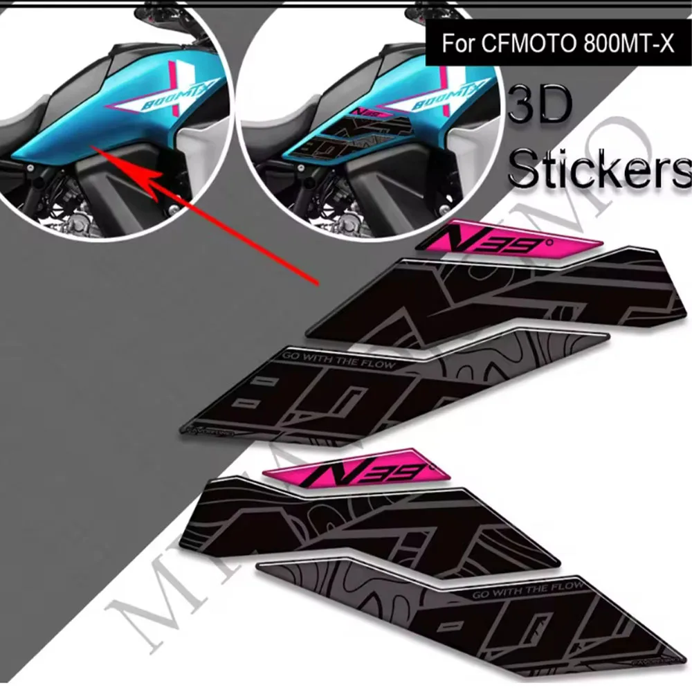 2024 2025 For CFMoto 800MT-X 800MT 800 MT - X Adventure Bike Protector Tank Pad Grips Kit Knee Fairing Fender Stickers Decals