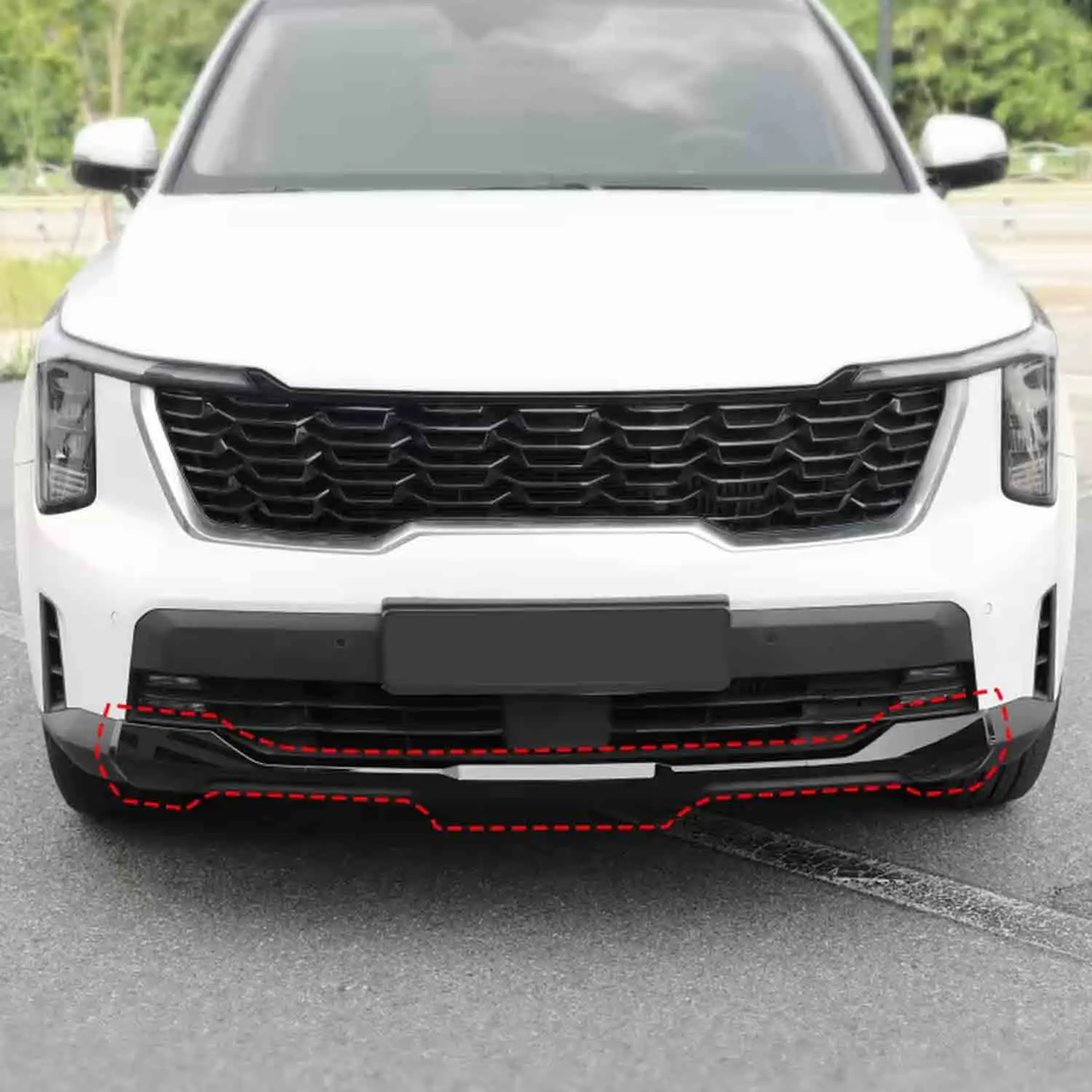 

For Kia Sorento MQ4 2024 2025 2026 Car Exterior Front Rear Lower Valance Panel Bumper Molding Cover Trim ABS Accessories 3pcs