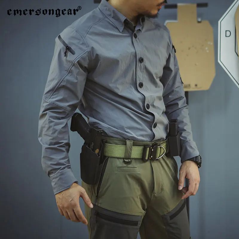 Emersongear Blue Label Mens Tactical Shirt Shooting Stretched Triple Tech Shirt Outdoor Hunting Quick Dry Nylon Active Tops