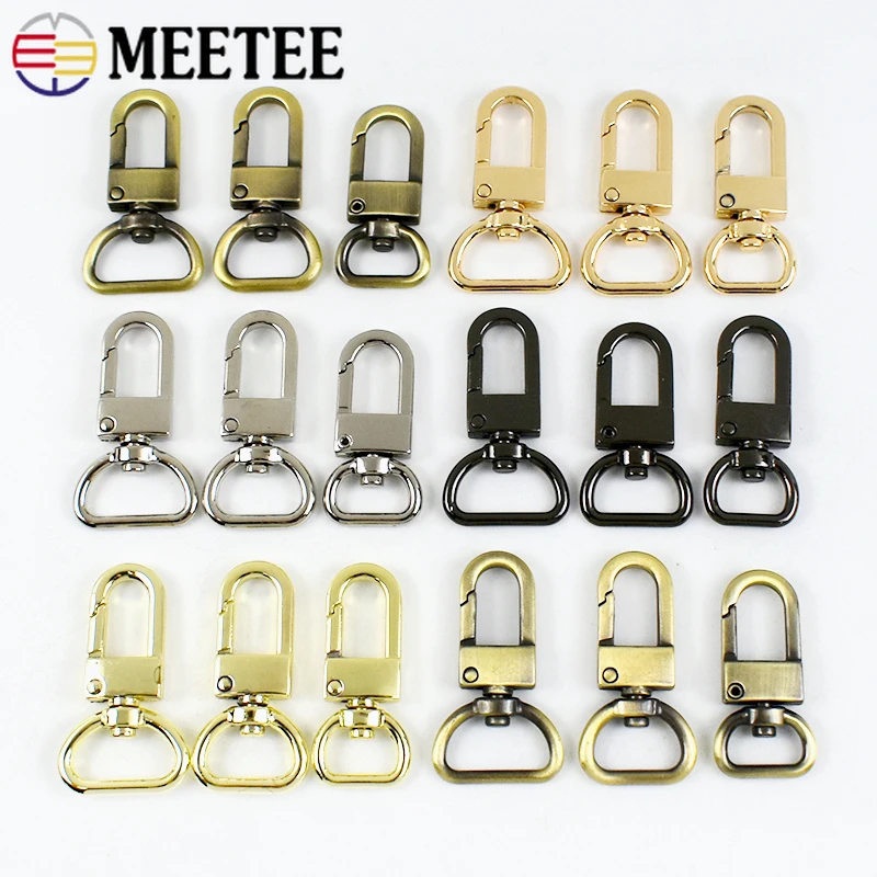 

5/10Pcs Meetee 13/16/19mm Bag Metal Buckles Swivel Lobster Clasp Keychain Snap Hook D Tail Webbing Strap Hanger Carabiner Clips