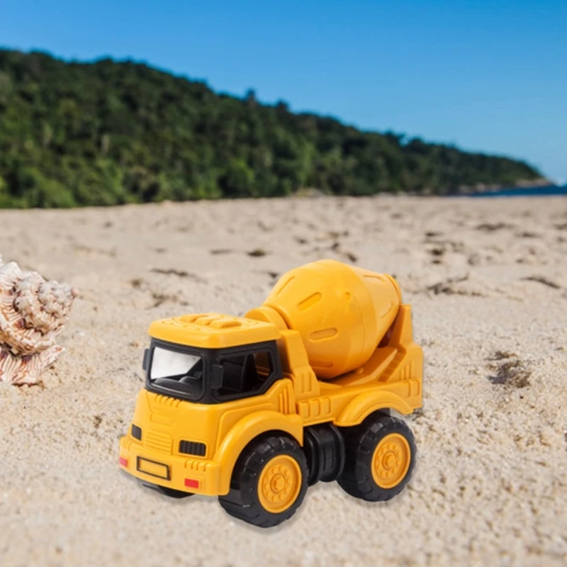 4 pçs sandplay caminhão brinquedo para crianças construção segura puxar para trás veículo educacional carro brinquedo para fina