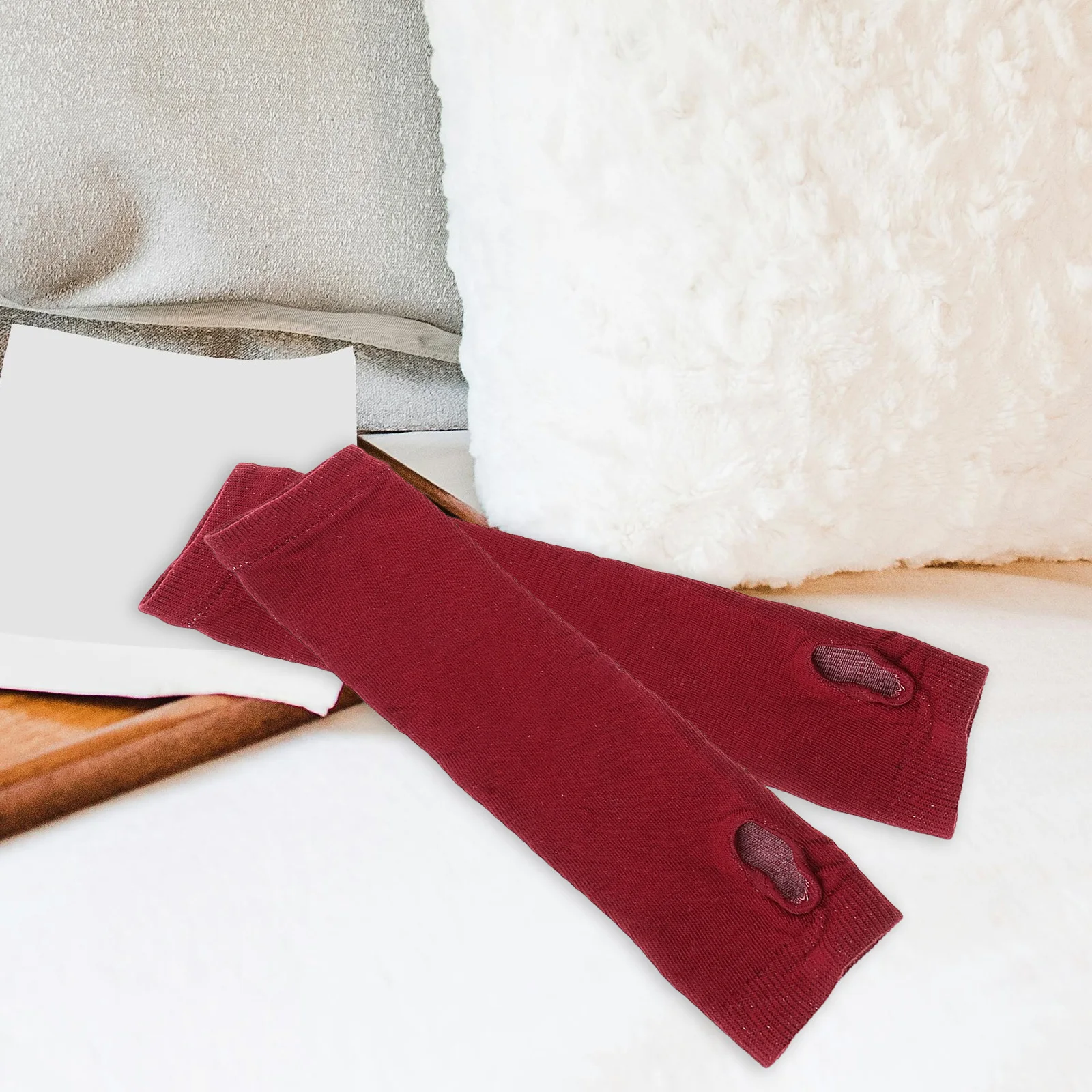 3개입 팔꿈치 길이 손가락 없는 장갑 얇은 스타일 팔 슬리브 여성용 부드러운 면 혼방 엄지 구멍 워머 봄 가을 야외용