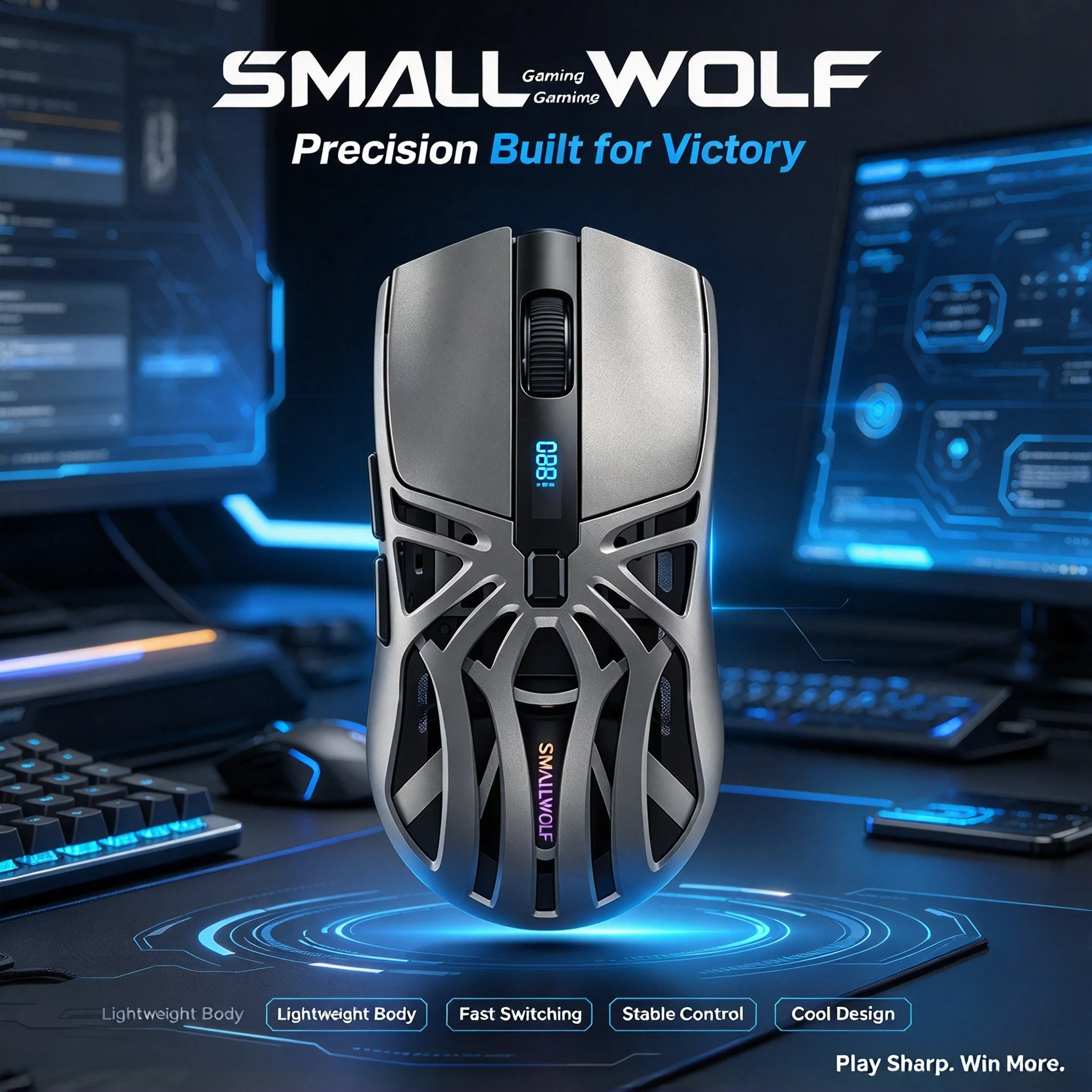 2.4G Bluetooth Wireless Tri-Mode Mechanical Feel Gaming Mouse 10000DPI Adjustable Ergonomic Rechargeable Mouse For PC Computer