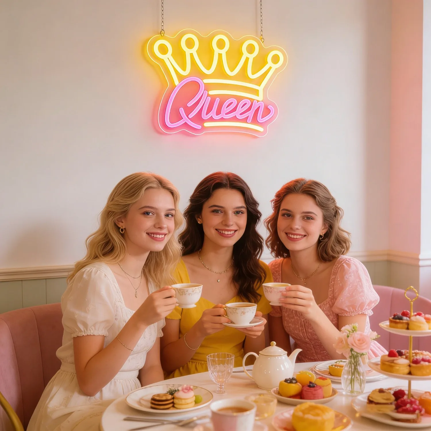 Queen Crown Pink LED Neon Sign for Bedroom Girls Room Party Wedding Home Decor Romantic Lighting Gift Inspires Confidence