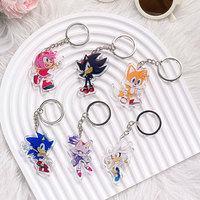 Anime Characters Sonic The Hedgehog Acrylic Car Keychain Accessories Cartoon Bag Charm Cute Backpack Pendant Gifts For Friends