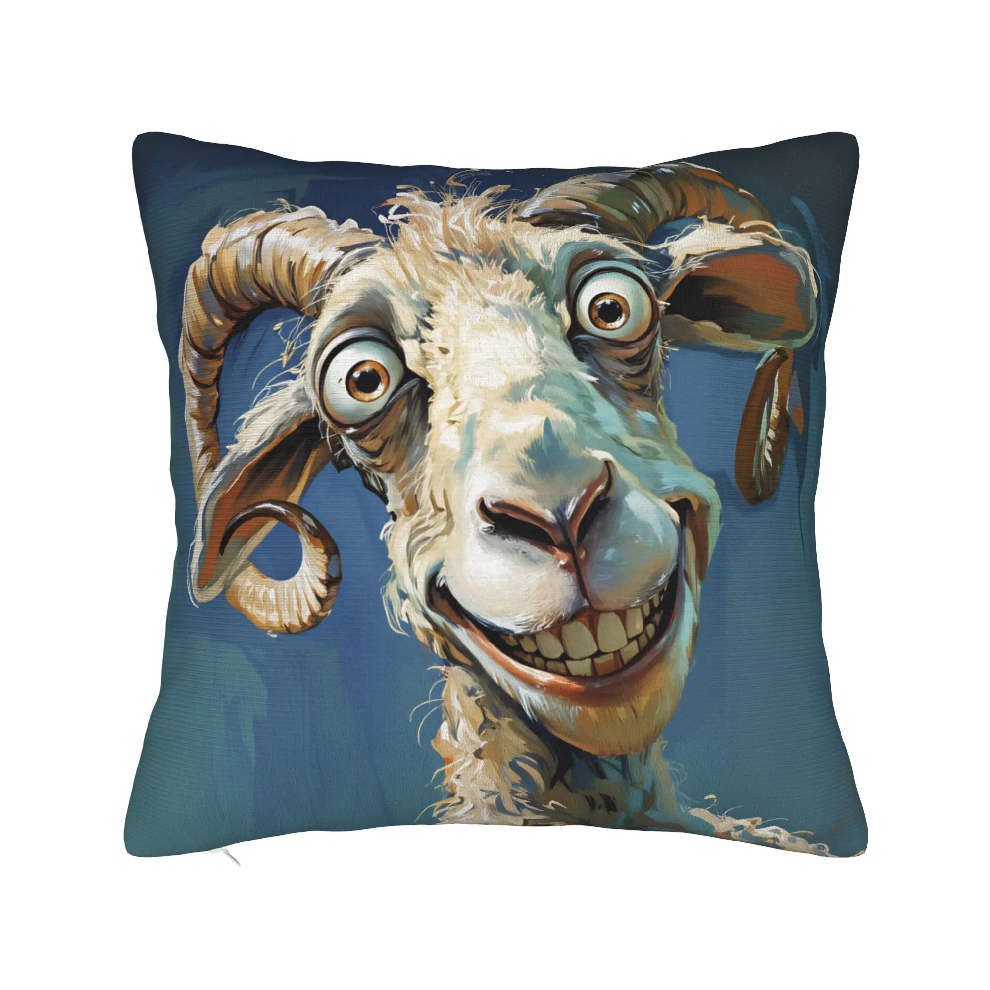 Funny Goat Pillowcases  Funny Pillow Case For Living Room Bed Chair Print Pillow Cover