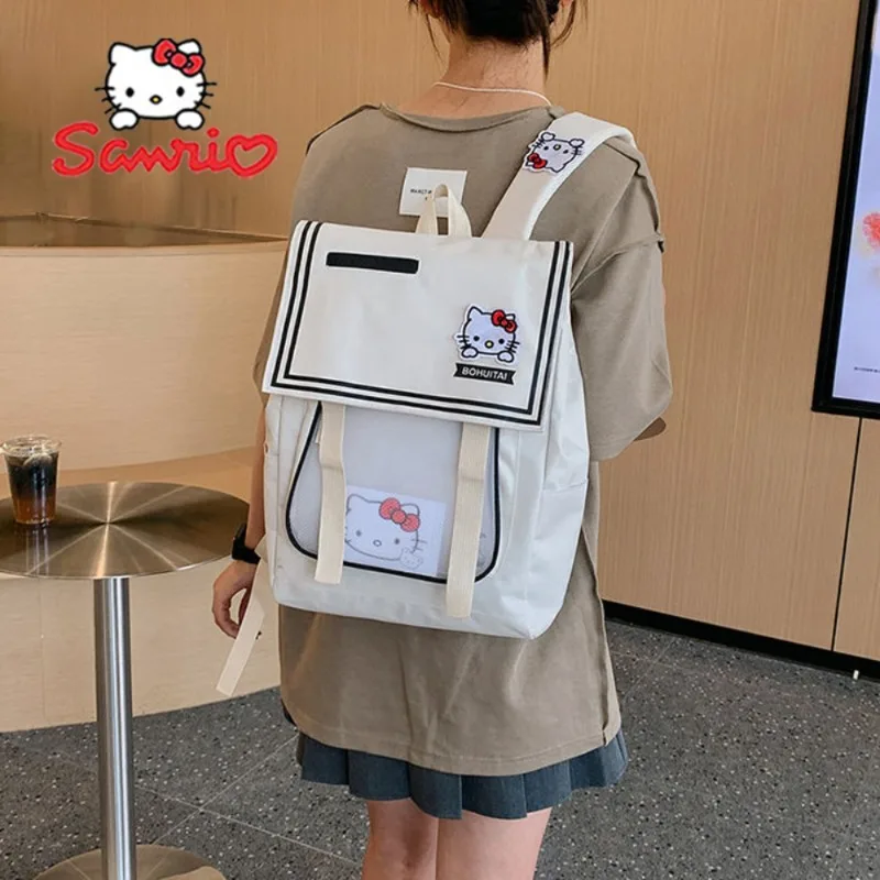 Sanrio Hello Kitty Backpack Capacity Cute Cartoon Waterproof Women's Laptop Bag Student Schoolbag Travel Bag Children's Gifts