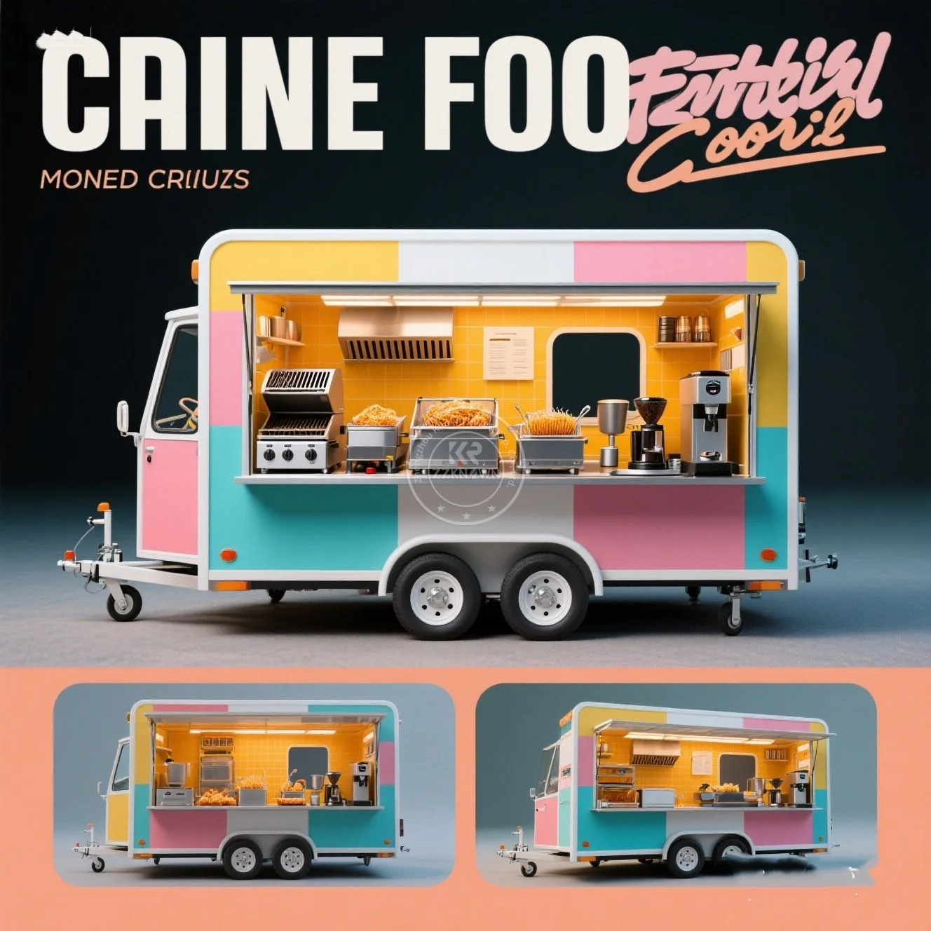 

Food Concession Trailers Custom Food Truck with Fryer, Griddle and Stainless Steel Sink System