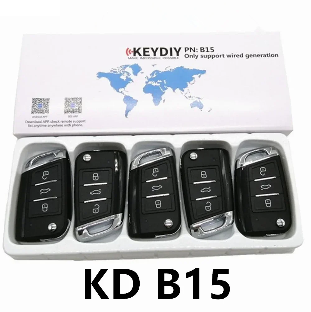 1/2/3szt KD B15 Uniwersalny klucz zdalny 3 przyciski do Volkswagen Style Keydiy B Klucz samochodowy do KD900 Kd-x2 KD Mini Key Programmer