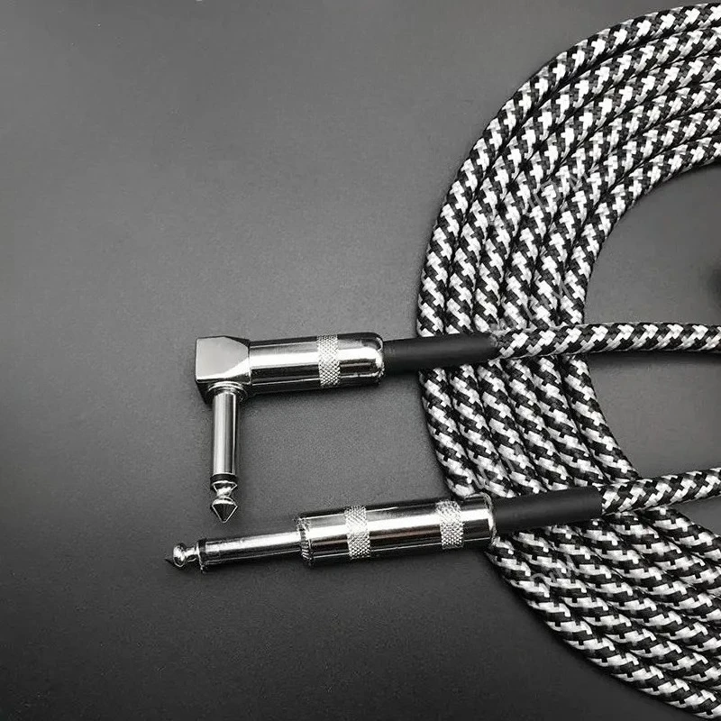 Electric Guitar Audio Cable 6M 3 Meters Bass Guitarra Cable Jack Cord 1/4 Inch Straight to Angle Plug Cable