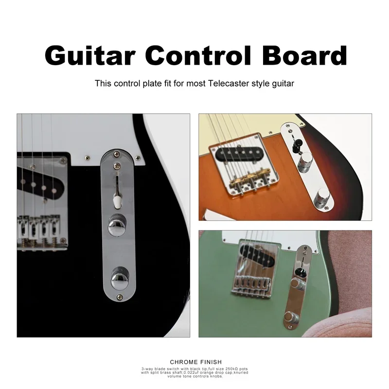 Blade Switch/500K Brass Shaft Pots Vintage Prewired Control Plate Harness for TL Electric Guitar with Waxed Cloth Wire