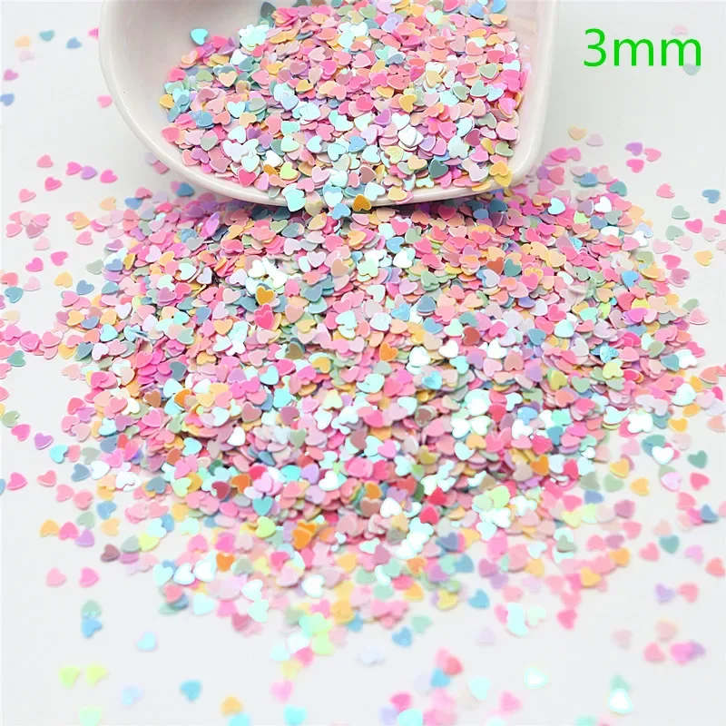 Multi Size Mix Color 3-10mm Sequin PVC Heart Pentagram Multi Shape Sequin Curved Sequin Sewing Wedding Crafts Accessories 10/20g