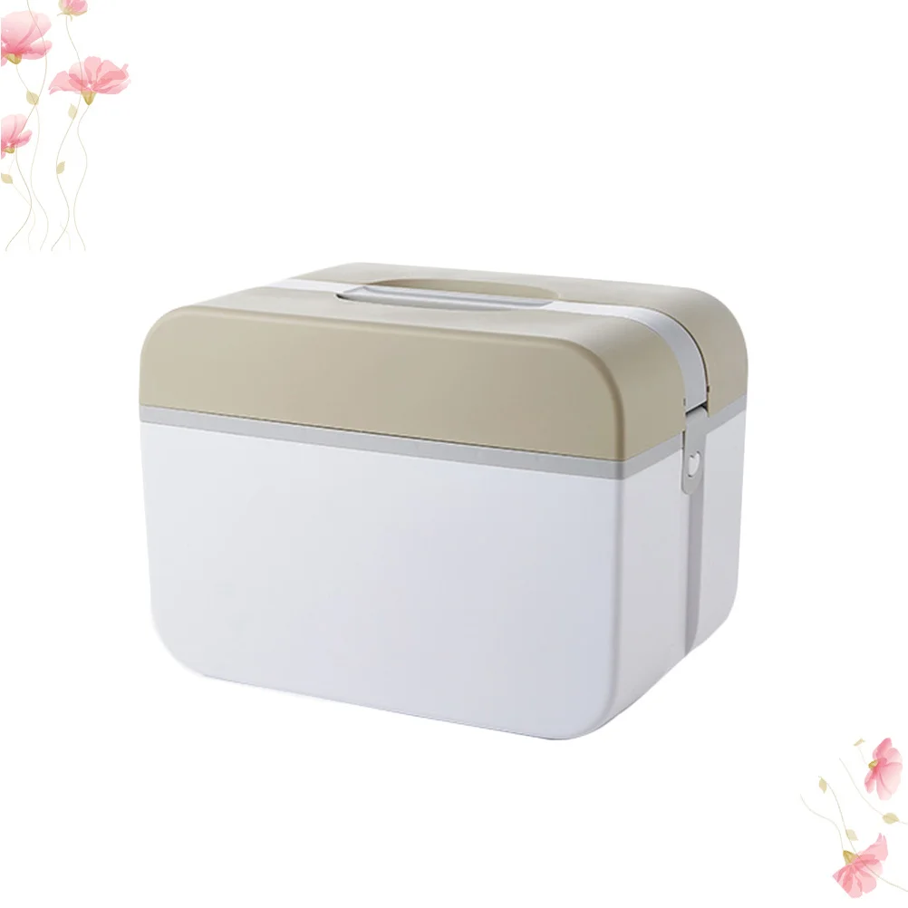 

Emergency Medicine Case Plastic Double Layer Multi-Functional Portable Storage Box Brown Large Medicine Organizer for Home