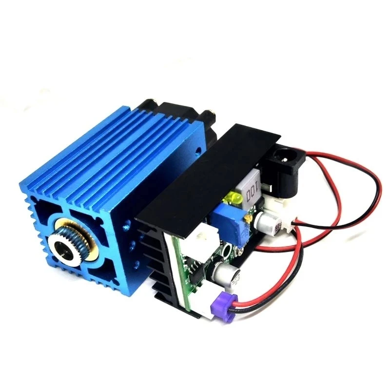 Adjustable Powerful 450nm 4w Blue Laser Dot/Line/Cross Module Engraving Lasers 12V Adapter